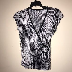 Black and white blouse